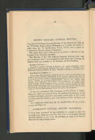 Australian Natural History Gleanings. W. Saville-Kent, F.L.S., F.Z.S.