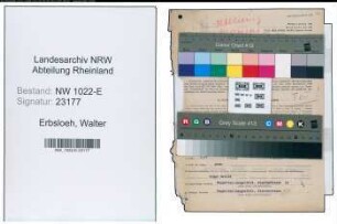 Entnazifizierung Walter Erbsloeh , geb. 31.03.1884 (Firmeninhaber)