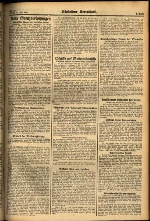 Zweite Ausgabe vom Freitag, den 27. Mai 1938.