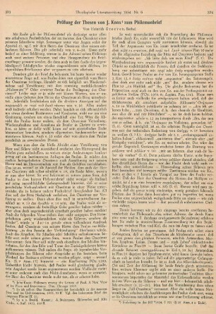 373-378 Prüfung der Thesen von J. Knox zum Philemonbrief