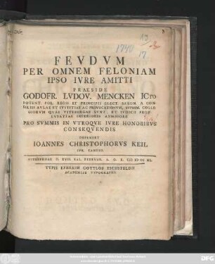 Fevdvm Per Omnem Feloniam Ipso Ivre Amitti