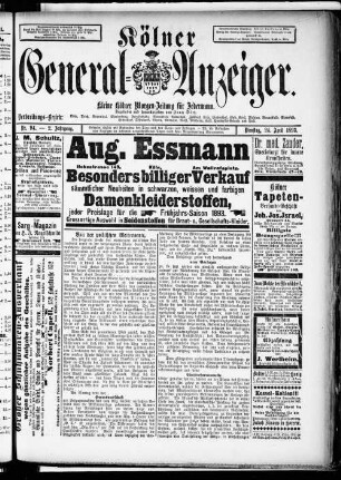 Kölner General-Anzeiger. 1893-1898
