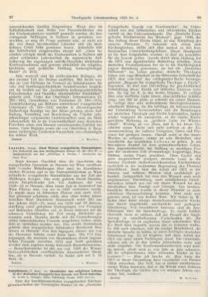 87-88 [Rezension] Kamphausen , H., Geschichte des religiösen Lebens in der deutschen Evangelischen Synode von Nord-Amerika