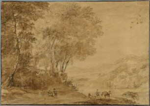 Landschaft mit Überresten einer römischen Wasserleitung