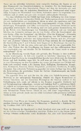 16: [Rezension von: Uvo Hölscher (Hrsg.), Parmenides, Vom Wesen des Seienden]