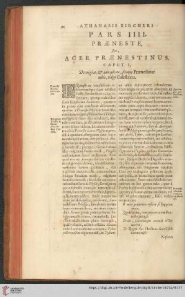 Caput I: De origine, & antiquitate, situque Prænestinæ urbis, vulgò Palestrina
