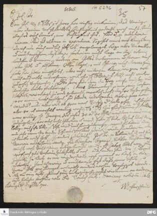 Brief von Justus Samuel Scharschmidt an August Hermann Francke.
