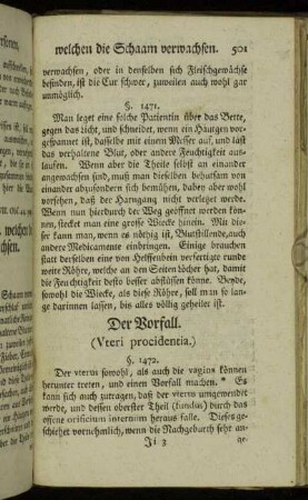 Der Vorfall. (Uteri procidentia.)