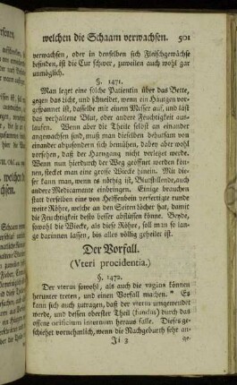 Der Vorfall. (Uteri procidentia.)