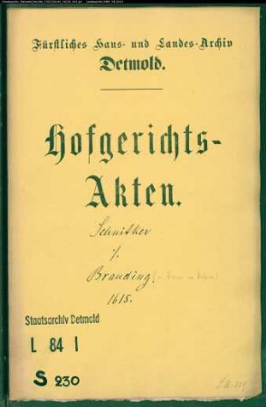 Schnitker, Nolte gegen Henrich Branding - Schuldforderung