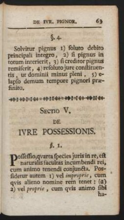 Sectio V. De Iure Possessionis