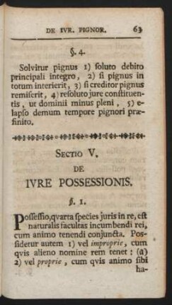 Sectio V. De Iure Possessionis