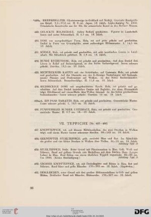 VII. Teppiche (Nr. 457-495)