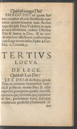 Tertius Locus. De Lege.