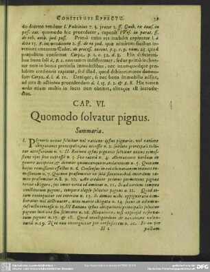 Cap. VI. Quomodo solvatur pignus