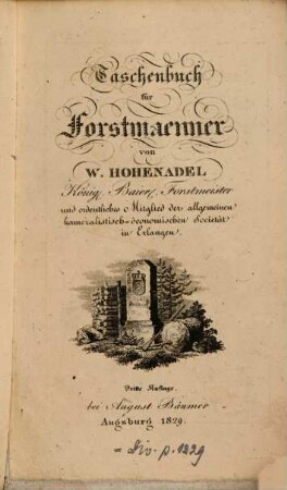 Taschenbuch für Forstmänner