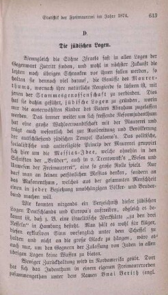 D. Die jüdischen Logen.