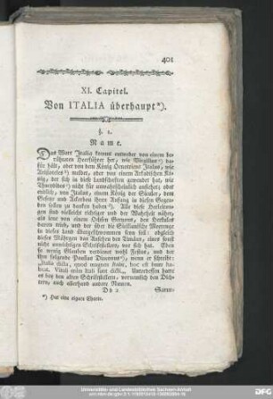 XI. Capitel. Von Italia überhaupt.
