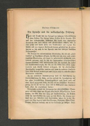 Dritter Abschnitt. Die Sprache und die volkstümliche Dichtung