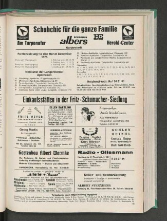 Rentenzahlung für den Monat Dezember 1975