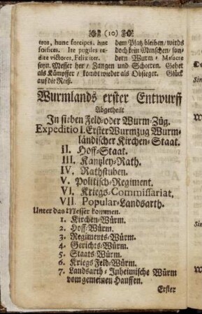 Wurmlands erster Entwurff.