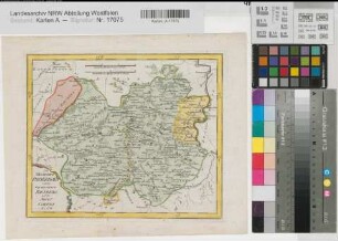 Paderborn (Hochstift) Übersichtskarte mit der Grafschaft Rietberg und der Fürstabtei Corvey 1791 3 dt. Meilen = 4,1 cm 23 x 28 kol. Kupferstich: Reilly Nr. 274