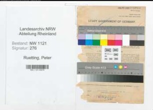 Entnazifizierung Peter Ruetting , geb. 16.12.1905 (Elektriker)