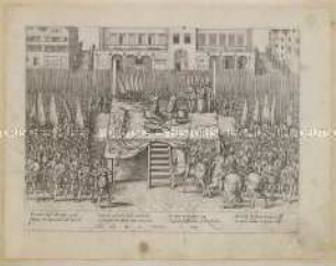 Hinrichtung von Egmont und Hoorne in Brüssel am 5. Juni 1568 - aus Hogenberg/Geschichtsblätter, Folge V