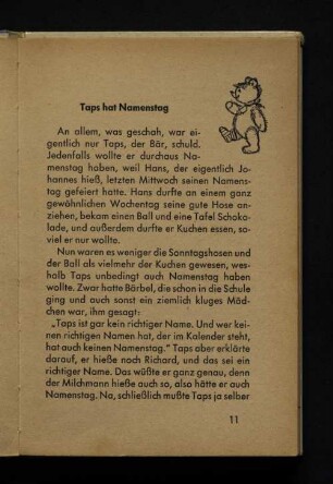 Taps hat Namenstag