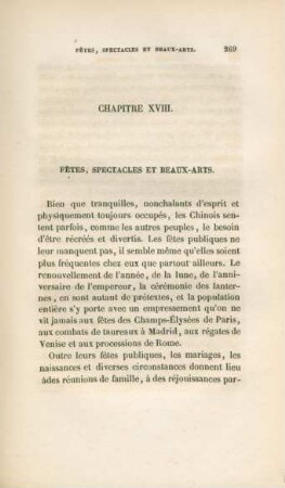 Chapitre XVIII. Fètes, spectacles et beaux-arts