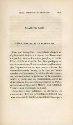 Chapitre XVIII. Fètes, spectacles et beaux-arts