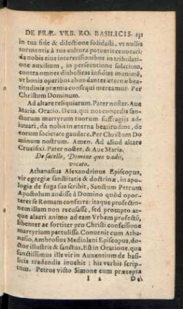 De sacello, Domine quo vadis, vocato.