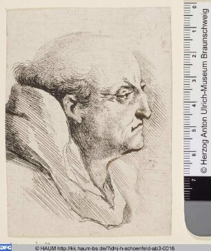 Mönch im Profil nach rechts