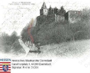 Frankenstein bei Eberstadt, Blick vom Seeheimer Weg auf Burg Frankenstein