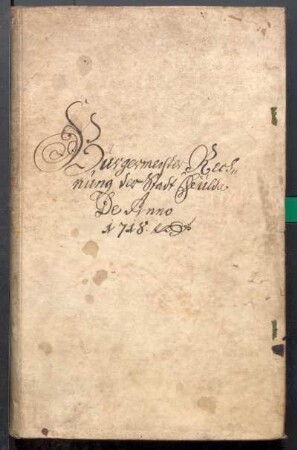 IX A 1 - Alte Stadtrechnungen (1718 - 1719)