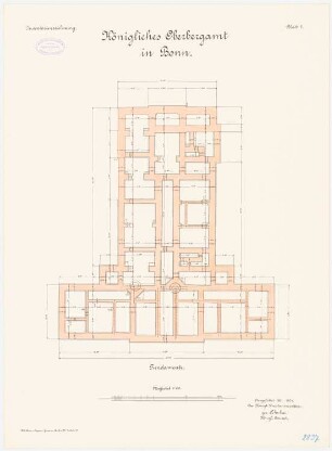 Oberbergamt, Bonn: Grundriss Fundamente 1:100