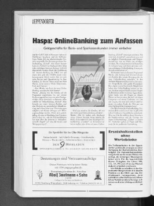 Haspa: OnlineBanking zum Anfassen - Geldgeschäfte Bank- und Sparkassenkunden immer einfacher