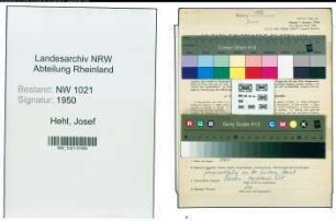 Entnazifizierung Josef von Hehl , geb. 19.11.1909 (Schreiner)