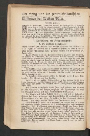 Der Krieg und die zentralafrikanischen Missionen der Weißen Vät