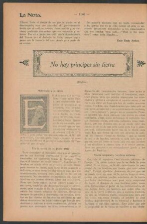 No hay príncipes sin tierra : (Replica)