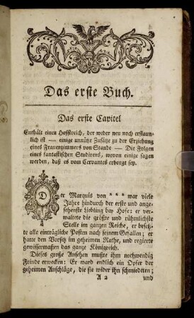 Das erste Capitel. - Das achte Capitel.
