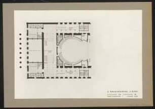 Nationaltheater, München Wiederaufbau: Grundriss 2. Ranggeschoss / Vorentwurf