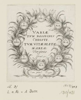 Variae tum Passionis Christi tum vitae beatae Mariae Virginis, Titelblatt zu: "Passion Christi"