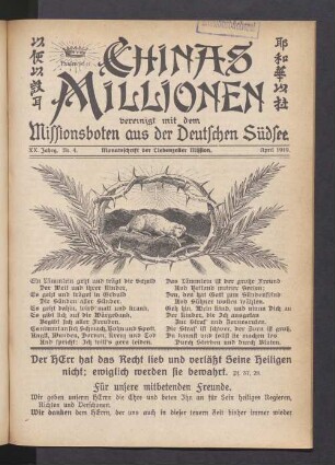 XX. Jahrg. Nr. 4. April 1919