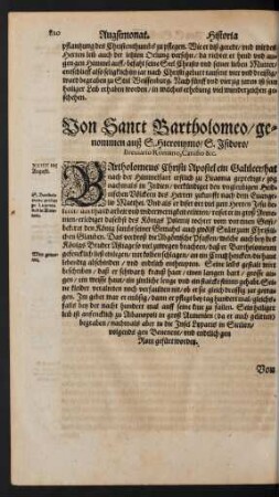 Von Sanct Bartholomeo ...