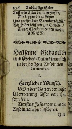 Heilsame Gedancken und Gebet/ damit man sich zu der heiligen Absolution bereiten kan.