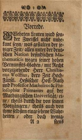 Bescheidene und mit Saltz-gewürtzte Entscheidung, einige zwischen Herrn Doctor und Professor Langen und Herrn Hoff-Rath und Prof. Wolffen entstandene Philosophische Streitigkeiten betreffend : Aus Liebe zur Wahrheit herausgegeben, Von einem lernenden Liebhaber der heutigen Welt-Weisheit Johann Valentin Wagnern, Juniore