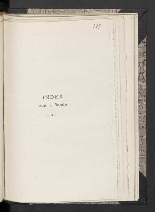 Index zum I. Bande