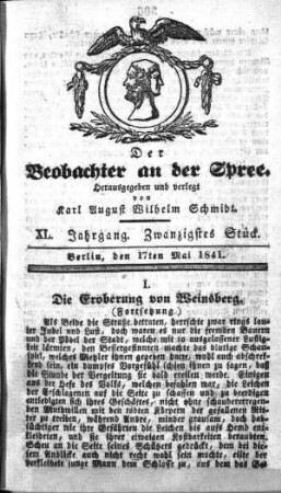 20. Stueck, 17. Mai 1841