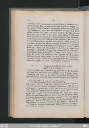 19. Die Arabistik in Deutschland während des XVII. Jahrhunderts
